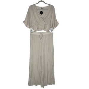 Lulus 2 Piece Crop Top and Wide Leg Pant Set NWT Size XL